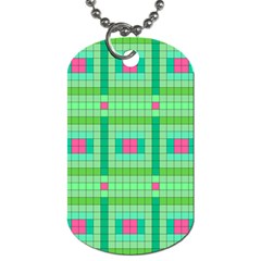 Checkerboard Squares Abstract Dog Tag (one Side) by Pakrebo