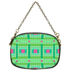 Checkerboard Squares Abstract Chain Purse (two Sides) by Pakrebo