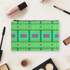 Checkerboard Squares Abstract Cosmetic Bag (medium)