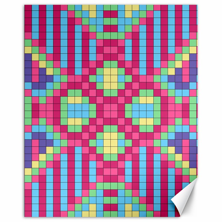 Checkerboard Squares Abstract Canvas 16  x 20 