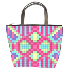 Checkerboard Squares Abstract Bucket Bag by Pakrebo