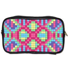 Checkerboard Squares Abstract Toiletries Bag (one Side) by Pakrebo