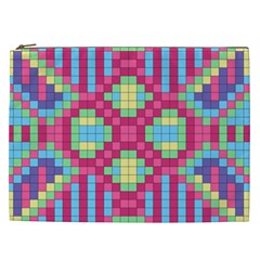 Checkerboard Squares Abstract Cosmetic Bag (xxl) by Pakrebo