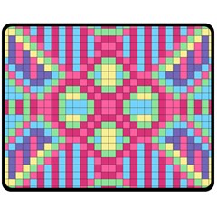 Checkerboard Squares Abstract Double Sided Fleece Blanket (medium)  by Pakrebo