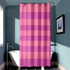 Pink Stripes Striped Design Pattern Shower Curtain 36  X 72  (stall)  by Pakrebo