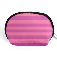 Pink Stripes Striped Design Pattern Accessory Pouch (medium) by Pakrebo