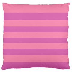 Pink Stripes Striped Design Pattern Large Flano Cushion Case (one Side) by Pakrebo