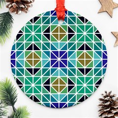 Mosaic Triangle Symmetry Ornament (round) by Pakrebo