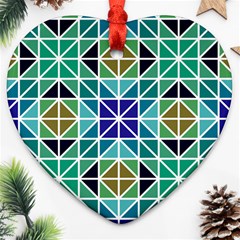 Mosaic Triangle Symmetry Ornament (heart) by Pakrebo