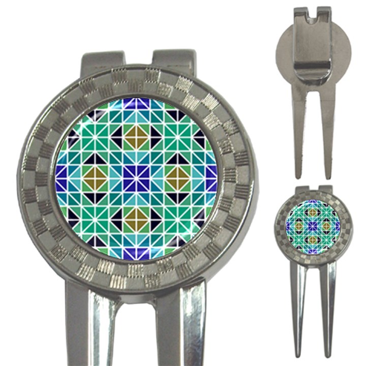 Mosaic Triangle Symmetry 3-in-1 Golf Divots