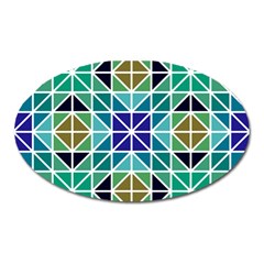 Mosaic Triangle Symmetry Oval Magnet by Pakrebo