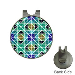 Mosaic Triangle Symmetry Hat Clips With Golf Markers by Pakrebo