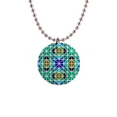 Mosaic Triangle Symmetry 1  Button Necklace by Pakrebo