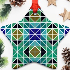 Mosaic Triangle Symmetry Star Ornament (two Sides) by Pakrebo