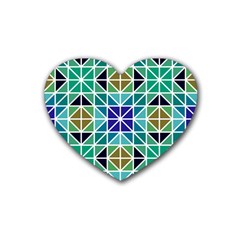 Mosaic Triangle Symmetry Heart Coaster (4 Pack)  by Pakrebo