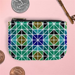 Mosaic Triangle Symmetry Mini Coin Purse by Pakrebo