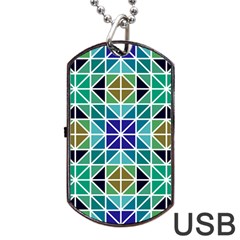 Mosaic Triangle Symmetry Dog Tag Usb Flash (one Side) by Pakrebo