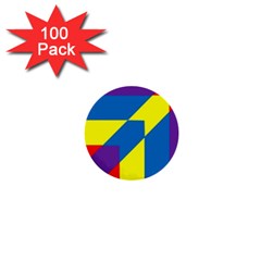 Colorful Red Yellow Blue Purple 1  Mini Buttons (100 Pack)  by Pakrebo