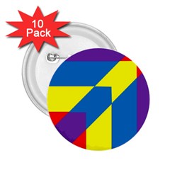 Colorful Red Yellow Blue Purple 2 25  Buttons (10 Pack)  by Pakrebo