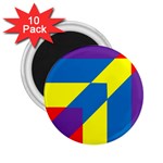 Colorful Red Yellow Blue Purple 2.25  Magnets (10 pack)  Front