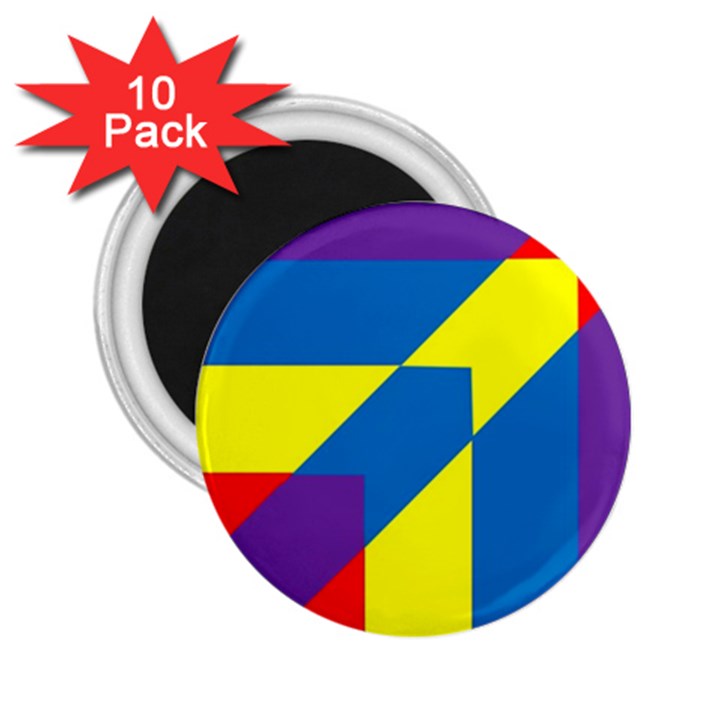 Colorful Red Yellow Blue Purple 2.25  Magnets (10 pack) 