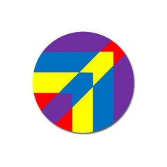 Colorful Red Yellow Blue Purple Magnet 3  (round) by Pakrebo