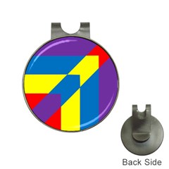 Colorful Red Yellow Blue Purple Hat Clips With Golf Markers by Pakrebo