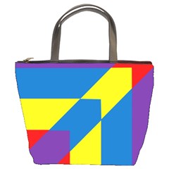 Colorful Red Yellow Blue Purple Bucket Bag by Pakrebo