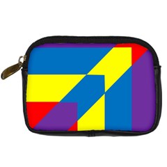 Colorful Red Yellow Blue Purple Digital Camera Leather Case by Pakrebo