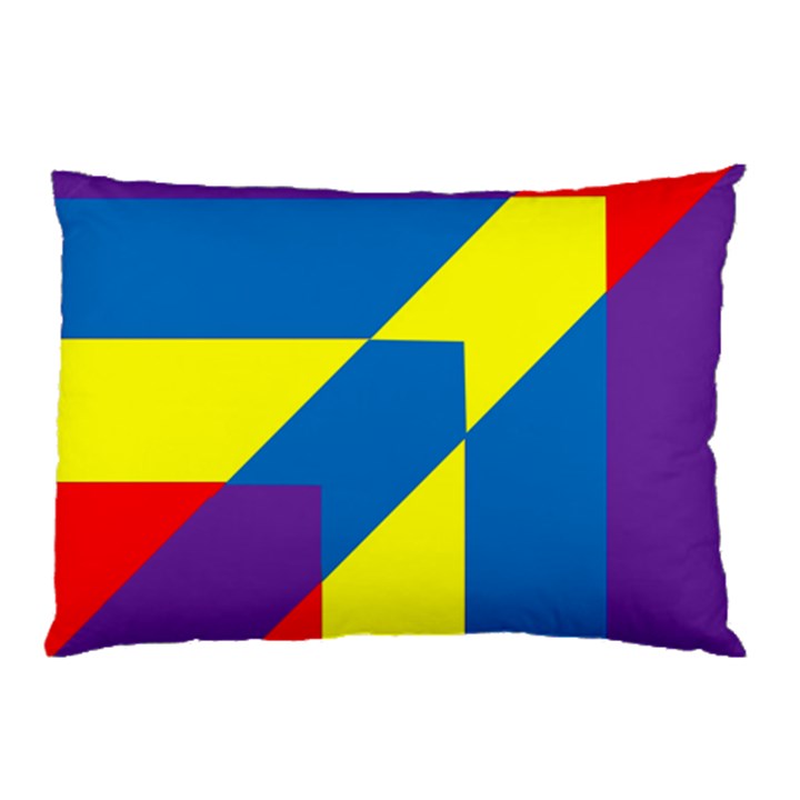 Colorful Red Yellow Blue Purple Pillow Case (Two Sides)