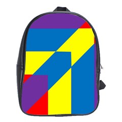 Colorful Red Yellow Blue Purple School Bag (xl) by Pakrebo