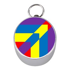 Colorful Red Yellow Blue Purple Mini Silver Compasses by Pakrebo