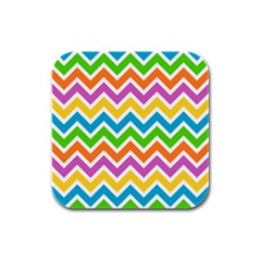 Chevron Pattern Design Texture Rubber Square Coaster (4 Pack)  by Pakrebo