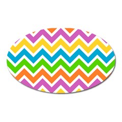 Chevron Pattern Design Texture Oval Magnet by Pakrebo