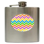 Chevron Pattern Design Texture Hip Flask (6 oz) Front