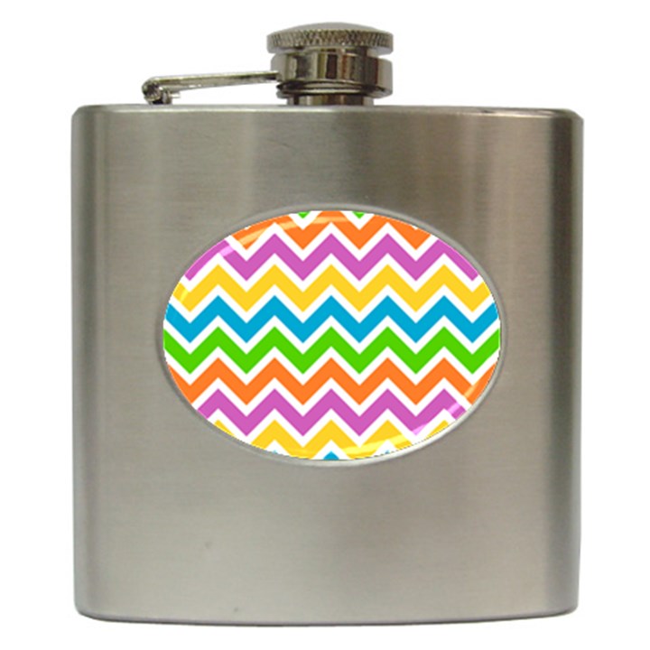 Chevron Pattern Design Texture Hip Flask (6 oz)