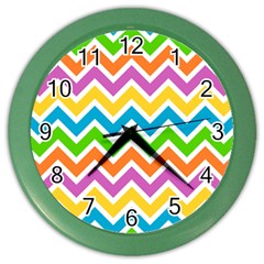 Chevron Pattern Design Texture Color Wall Clock by Pakrebo