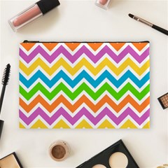 Chevron Pattern Design Texture Cosmetic Bag (large) by Pakrebo