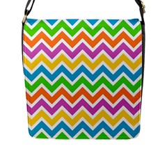 Chevron Pattern Design Texture Flap Closure Messenger Bag (l) by Pakrebo