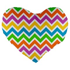 Chevron Pattern Design Texture Large 19  Premium Flano Heart Shape Cushions by Pakrebo