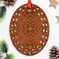 Mosaic Triangle Symmetry Oval Filigree Ornament (two Sides) by Pakrebo