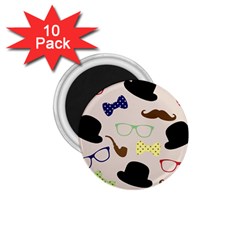 Moustache Hat Bowler Bowler Hat 1 75  Magnets (10 Pack) 