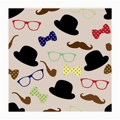 Moustache Hat Bowler Bowler Hat Medium Glasses Cloth (2-side) by Pakrebo