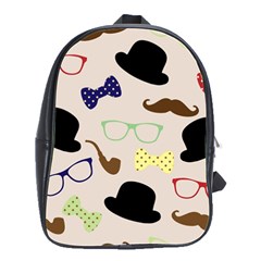 Moustache Hat Bowler Bowler Hat School Bag (large) by Pakrebo