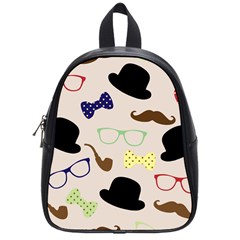 Moustache Hat Bowler Bowler Hat School Bag (small) by Pakrebo