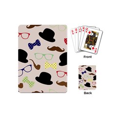 Moustache Hat Bowler Bowler Hat Playing Cards (mini) by Pakrebo