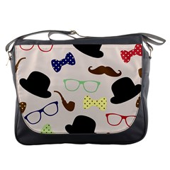 Moustache Hat Bowler Bowler Hat Messenger Bag by Pakrebo