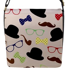 Moustache Hat Bowler Bowler Hat Flap Closure Messenger Bag (s) by Pakrebo