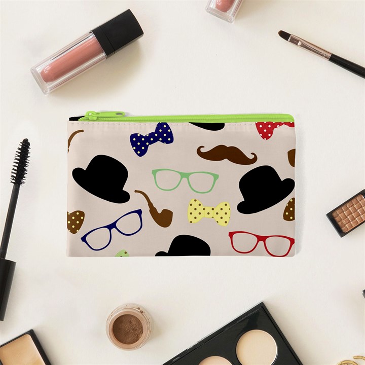 Moustache Hat Bowler Bowler Hat Cosmetic Bag (XS)