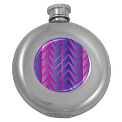 Geometric Background Abstract Round Hip Flask (5 Oz) by Pakrebo